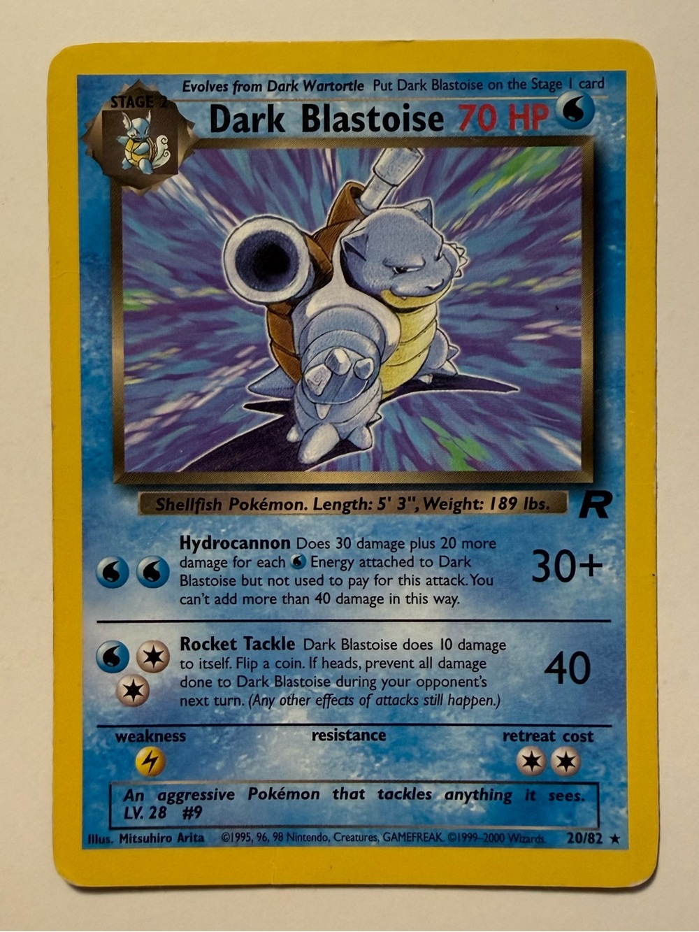 Pokemon Dark Blastoise Card - RARE